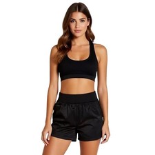 Member's Mark Womens Tencel Relaxed Fit Shorts Black MD 4 Inch Inseam NWT