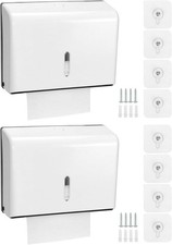 2 Pack Wall Mount Paper Towel Dispenser Multifold Tri Fold Bathroom Kitchen