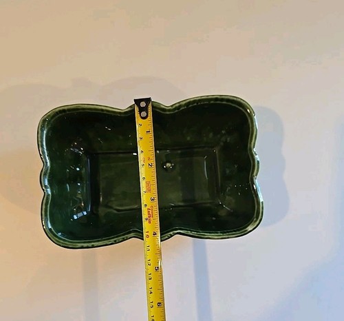 Vintage UPCO Keramik Pottery Rechteck Übertopf Grün 116 8 USA - Bild 3 von 8