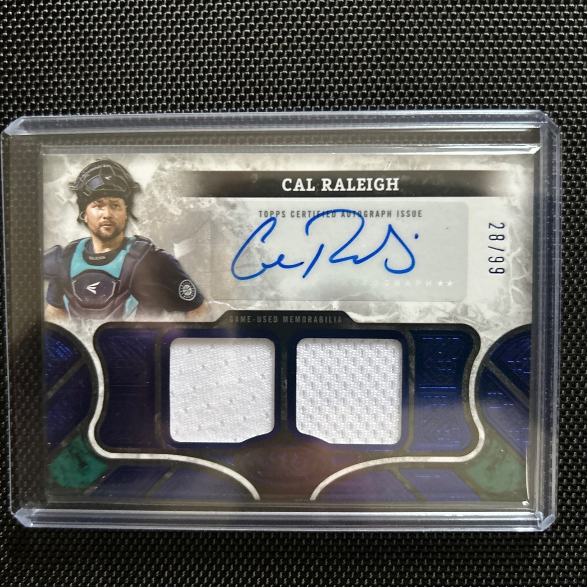 2025 Topps Tier One Cal Raleigh Autograph Relic - Blue /99 Game 