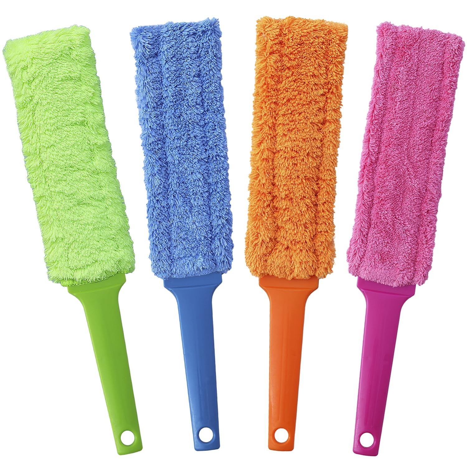 4 Pack 16-Inch Length Microfiber Dusters, Reusable and Washa