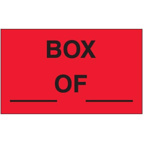 3 x 5" "Box ___ of ___" Labels, Red 500/Roll - Bild 1 von 1
