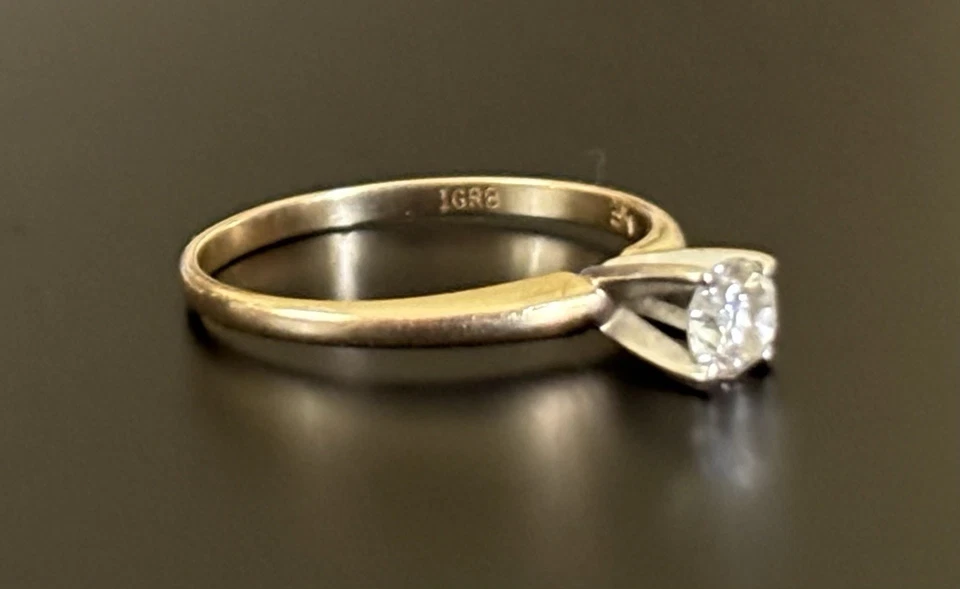  14K Gold Diamond Solitaire Ring – IGRB Hallmark – Approx. 0.33ct – 5cm - Image 2 of 4