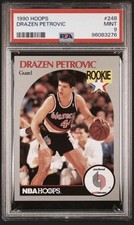 1990-91 NBA Hoops - Drazen Petrovic Psa Rookie Card - #248 (RC) PSA 9 -Blazers. rookie card picture