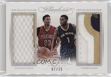 2014-15 Flawless Dual Diamond Memorabilia 7/15 Anthony Davis Tyreke Evans 3d3
