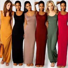 Women's Sexy Tank Top Maxi Long Dress Casual Sleeveless Summer Beach Dress