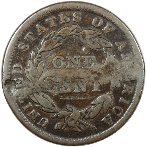 1838 Coronet Head Large Cent, "G.G. STEVEN..." Counterstamp, Brunk S-929 - Picture 3 of 3