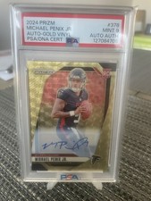 2024 Panini Prizm Michael Penix Jr. Gold Vinyl 2/5 PSA 9 Autographed