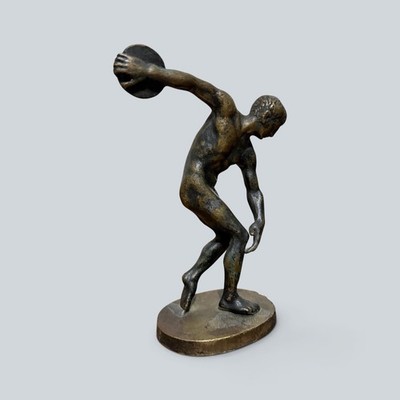 Mid Century Vintage Bronze Diskuswerfer Skulptur Figur