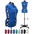 Blue 13 Dials Female Fabric Adjustable Mannequin Dress Form for Sewing, Manne.