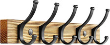 Coat Rack Wall Mount, 16.5 Inches Wood Coat Hooks Wall Mount, Wall Coat Rack wit