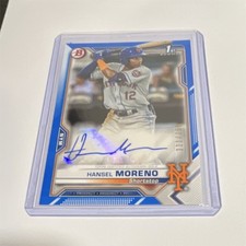 Bowman 2021 Autograph Hansel Moreno Mets Blue Border #PAPR-HM
