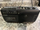Sony Weather Radio CFM-165TW AM/FM Cassette & Radio Works W/ Cord NEW BELTS!