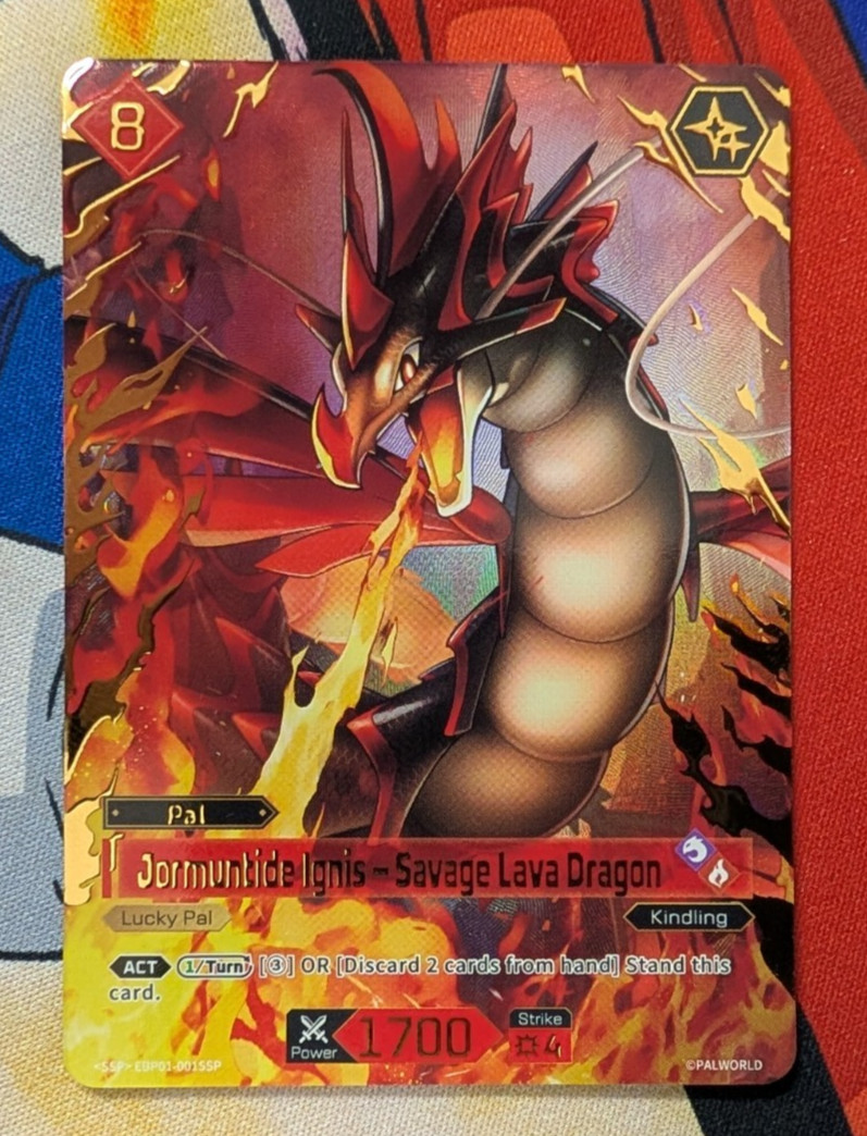 Jormuntide Ignis Savage Lava Dragon EBP01-001 SSP Dawn of Palpagos Palworld TCG