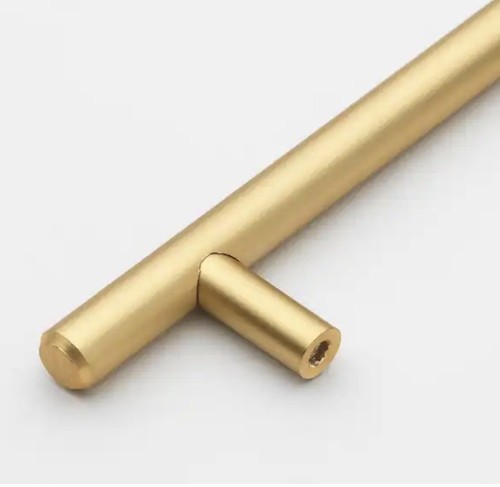 GLIDERITE 5 in. C-to-C Satin Gold Solid Handle Bar Cabinet Drawer Pulls 10-Pack - Picture 3 of 3
