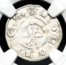 FRANCE, Provence. Raymond V-VII, 1148-1249, Silver Denier, NGC AU50