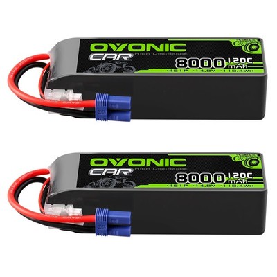 2X OVONIC 8000mAh 120C 14.8V 4S Lipo Akku EC5 PlugFür RC Vehicles Truck Airplane
