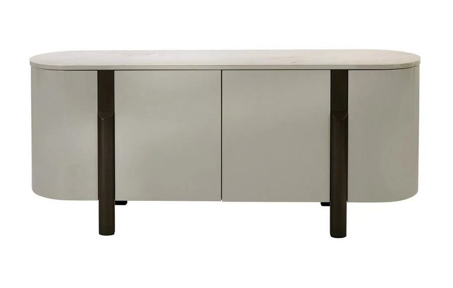 DFS Lorea White Marble Effect Ceramic & Grey Sideboard RRP £899