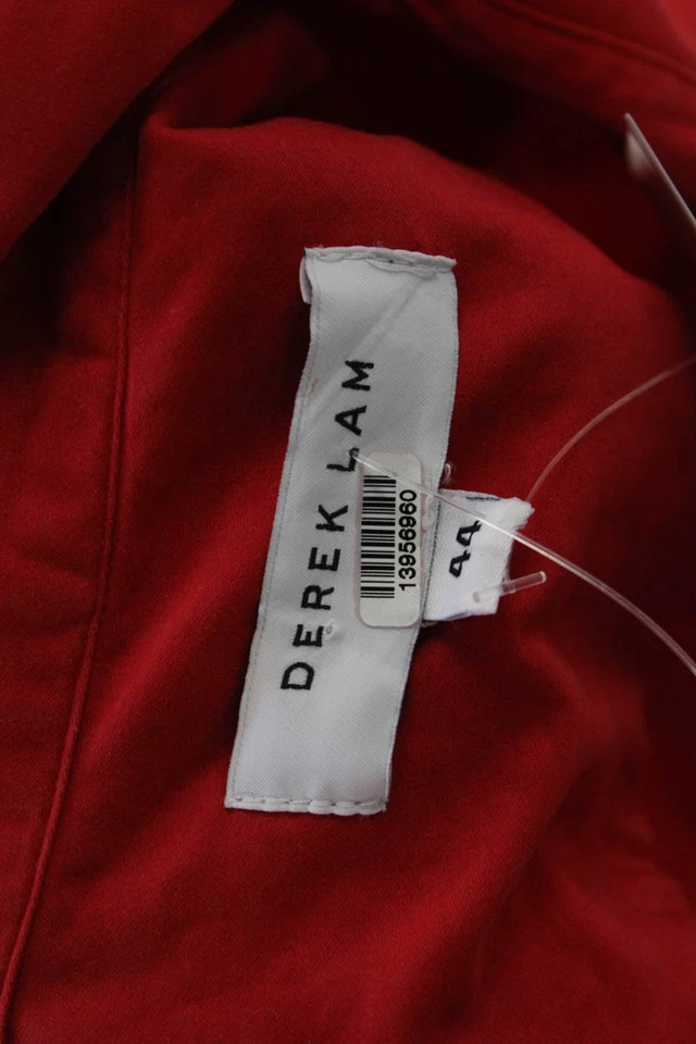 Derek Lam Womens Button Front Short Sleeve Collared Dress Red Cotton Size IT 44 - Image 4 of 4