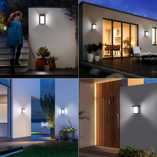 Solar Motion Lights Cylinder Modern Wall Sconces Waterproof, 1500LM Dusk to D... - Picture 8 of 9