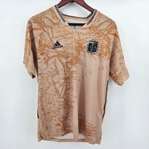 Adidas Argentina World Cup Soccer Away Jersey Special Gold Mens Medium #24