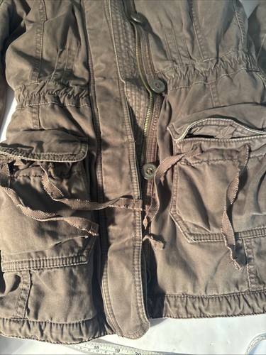 ABERCROMBIE KIDS SHERPA LINED MILITARY PARKA SZ X-Large - Picture 11 of 12