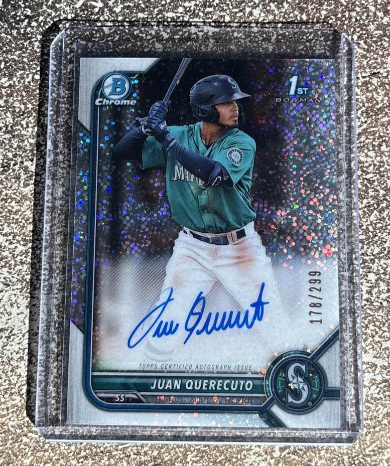 JUAN QUERECUTO 2022 BOWMAN CHROME 1ST AUTOGRAPH SPECKLE AUTO /299