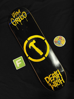 RARE Jim Greco Black Yellow Credo Hammer Deathwish Skateboard Deck Rider Model