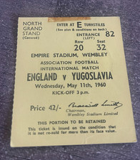 ancien ticket )) ENGLAND V YOUGOSLAVIA 1960
