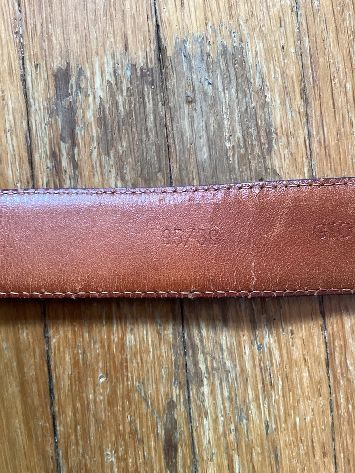Cinturón de vestir vintage Giorgio Armani 34 marrón liso para hombre, 100 % cuero, Italia Foto 4 de 4