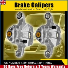 2x Brake Caliper for Nissan Juke Cube Pulsar Tiida 44011-EM11A, 44011-1KD0A Rear