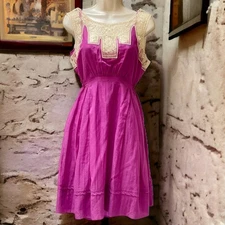 Sleeveless Deco Flapper Sheer Purple Silk Dress Anthropologie Burning Torch Sz S