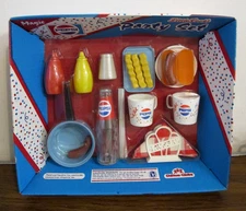 New Vintage Magic PEPSI Cola Soda Little Cook's Party Set Play Food Set