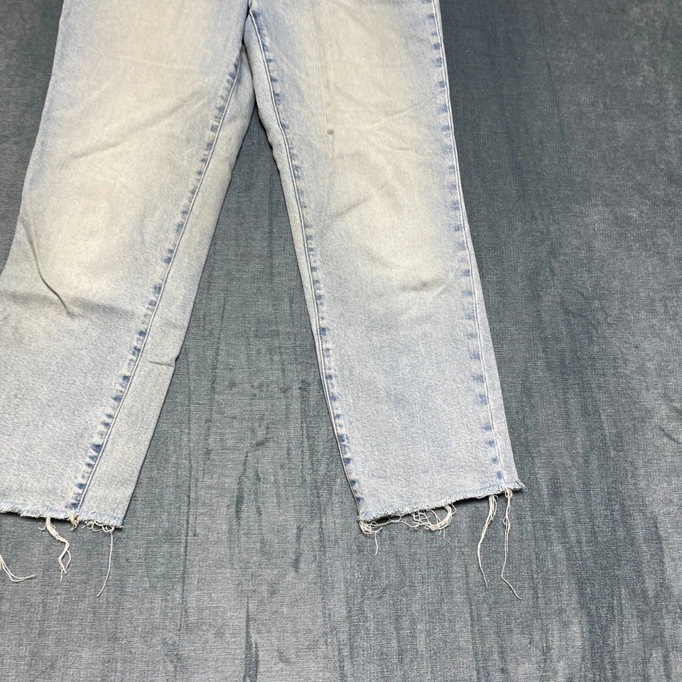 Re Imagined By J.Crew Jeans Womens 28x26 Blue Denim Essential Straight Raw Hem - Image 2 of 4
