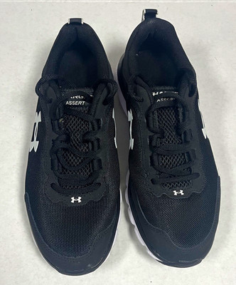 Under Armour Women's Charged Assert 9 Sneaker - Size 8 Black White Minimalist