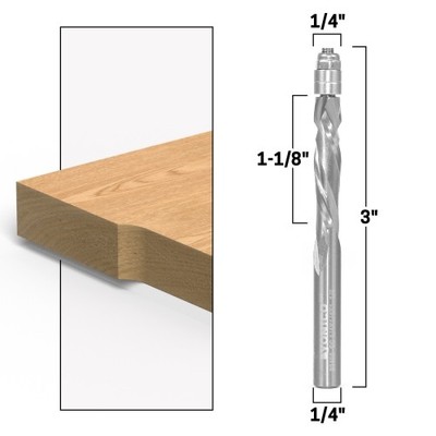 1/4'' Compression Flush Trim Solid Carbide Router Bit 1/4'' Shank Yonico 33400-SC