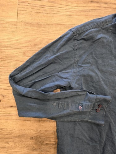 Burgoyne Ireland Linen Blend Shirt Mens Large Blue Long Sleeve Button Up Comfort - Picture 10 of 18