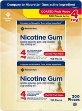 Member's Mark 4 mg Nicotine Polacrilex Gum, Coated Fruit Flavor 300 ct. 