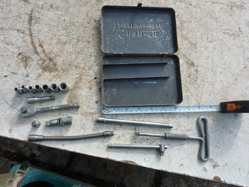 Snap-On 1/4 Ratchet And Driver Set Military WW2 Era Museum Piece Motorcycle Tool