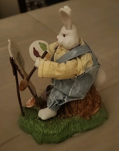 Vintage Paper Mache Folk Art Rabbit Bunny Artist Painting Easter Whimsical /K - Picture 3 of 7