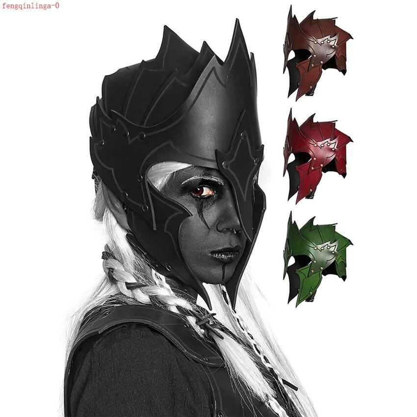 De colección Europa Medieval Caballero PU Armadura Casco Cosplay Disfraz Accesorios Casco Máscara Foto 2 de 4
