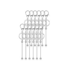 Versatile 12 Pieces Beadable Keyring Set for Homemade Bag Charm and Keychain