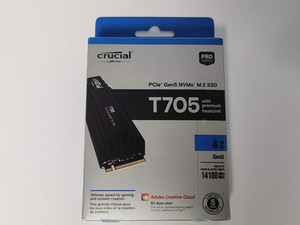 (New In-Box) CRUCIAL T705 4TB M.2 NVMe Gen5x4 SSD with Heatsink (CT4000T705SSD5)