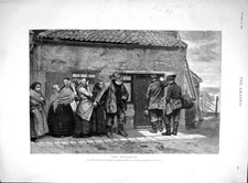 Original Old Antique Print 1893 Messenger Family Home Ladies Marsh Fine Art