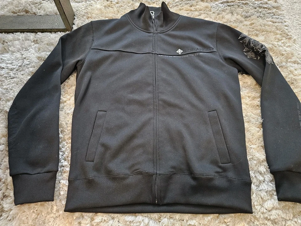 VTG Y2K Monarchy Affliction Style Zip Jacket Sweater Only The Strong Survive M - Image 3 of 4