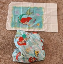 Disney Little Mermaid Vintage Fitted Sheet With Pillowcase Standard Double Bed