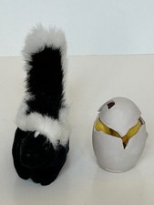 Vintage Folkmanis Lot of 2 Mini Skunk and Chick in Egg Finger Puppets