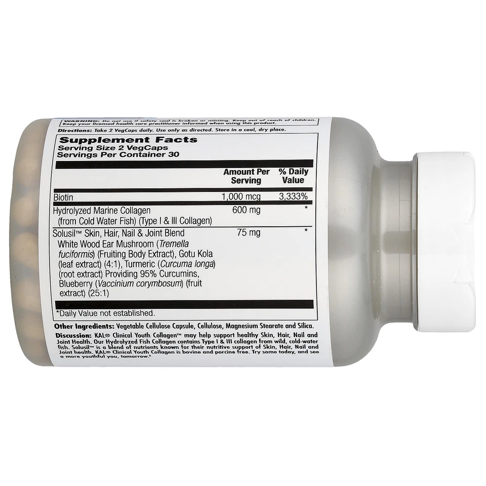 Clinical Youth Collagen™, 60 cápsulas vegetales Foto 2 de 3