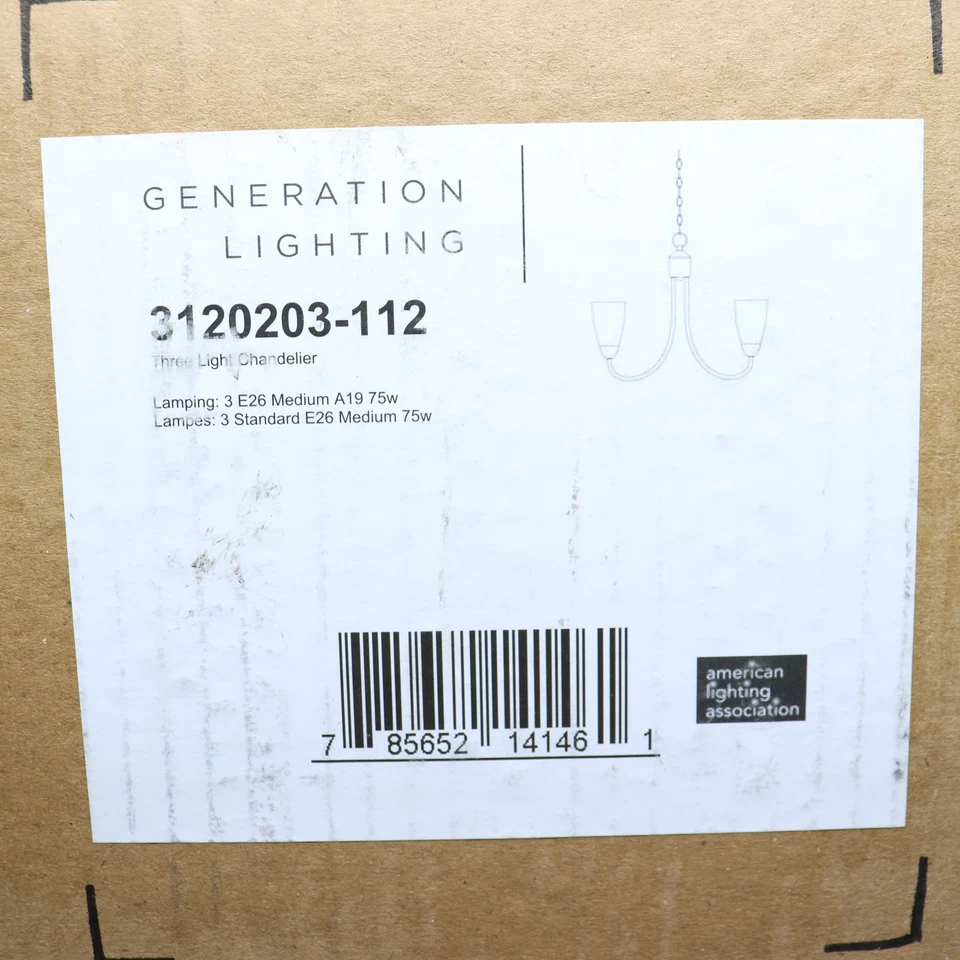 Lámpara colgante moderna de transición de 3 luces Generation Lighting 17" Foto 2 de 4