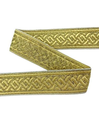 TOMASELLI MERCERIA 50 Cm Passamaneria Nastro Sacro Ghirigoro Lurex Bordo Ricamo Alto 3 Cm 2778-594/